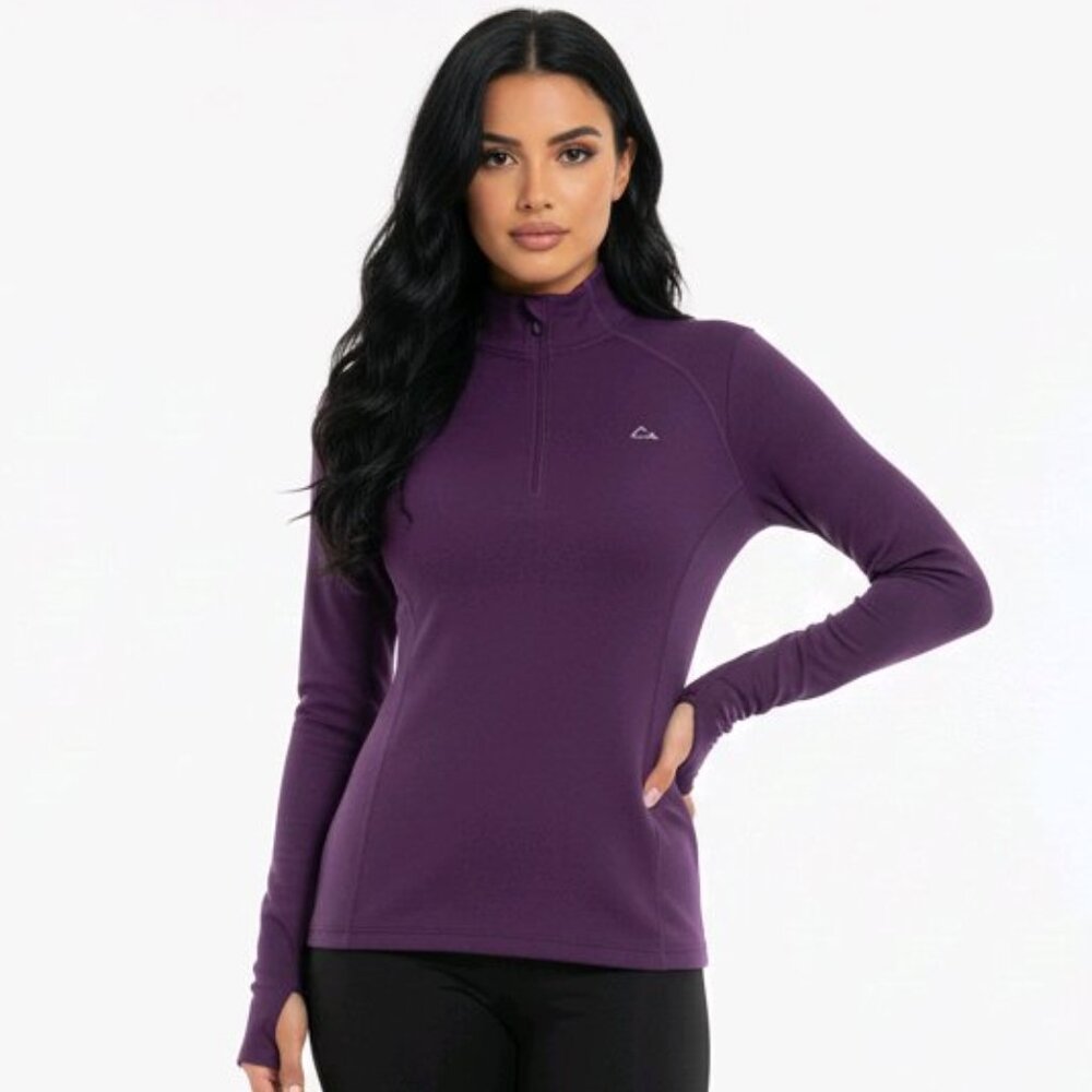 Paradox Top Pullover Womens Merino Blend Purple 1/4 Zip Dri-Release Base Layer